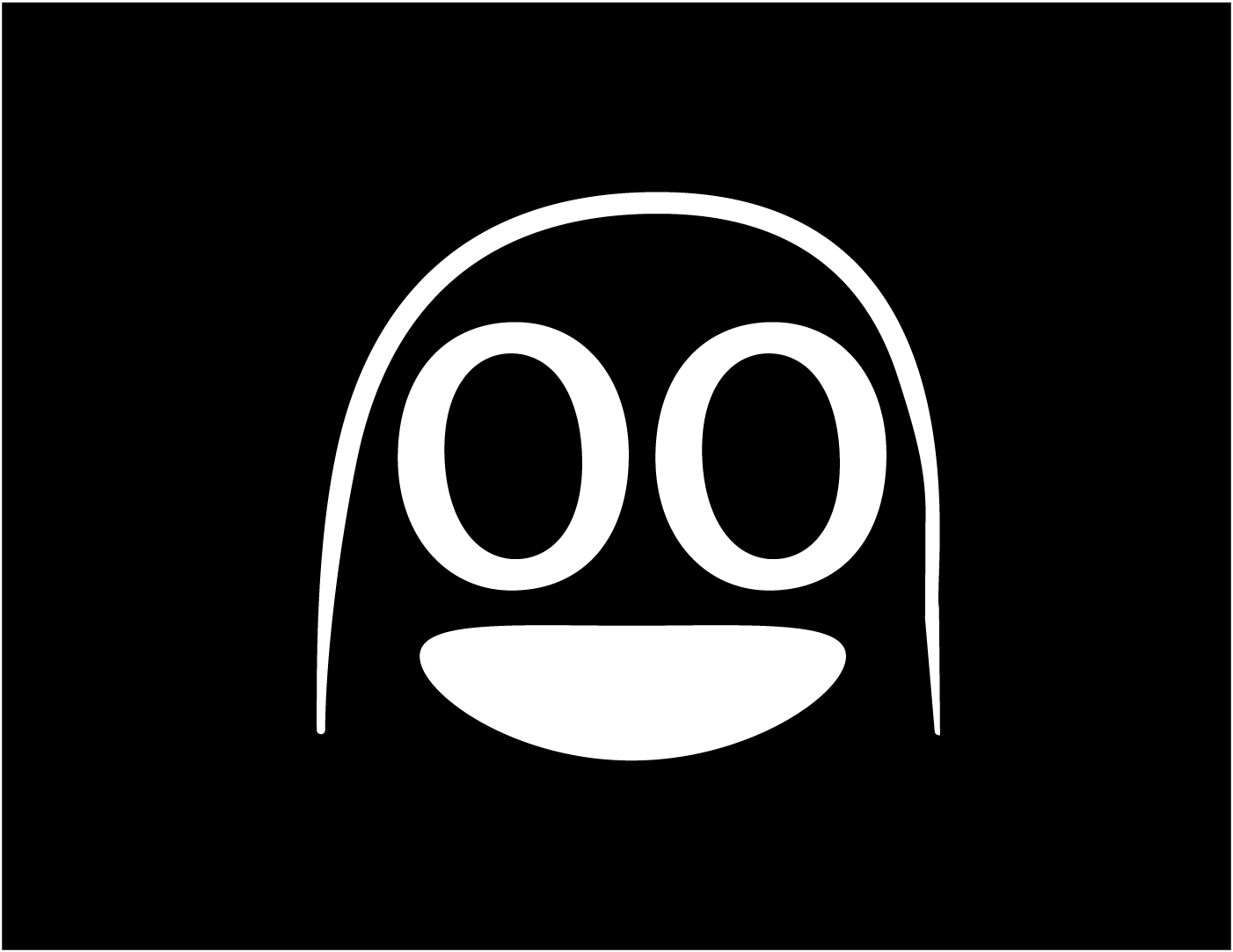 A reverse black and white version of the boo secondary company logo
